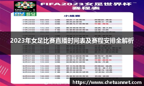 2023年女足比赛直播时间表及赛程安排全解析